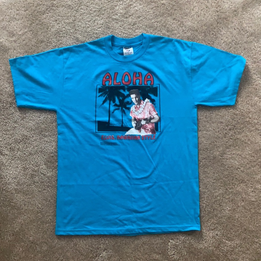VINTAGE JERZEES ELVIS ALOHA T-SHIRT!!
